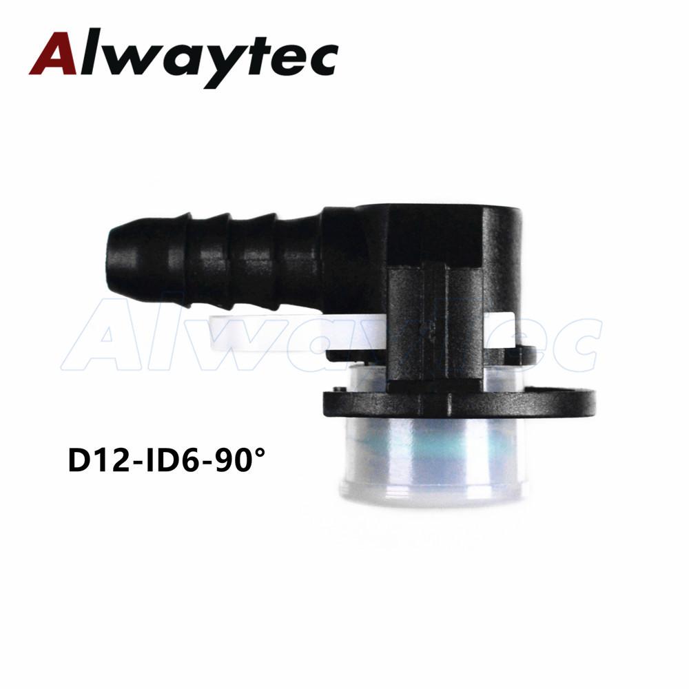 10pcs Water Pipe Connector ID12-ID6-90degree L Type Quick Coupling For Fuel Auto Water Pipe