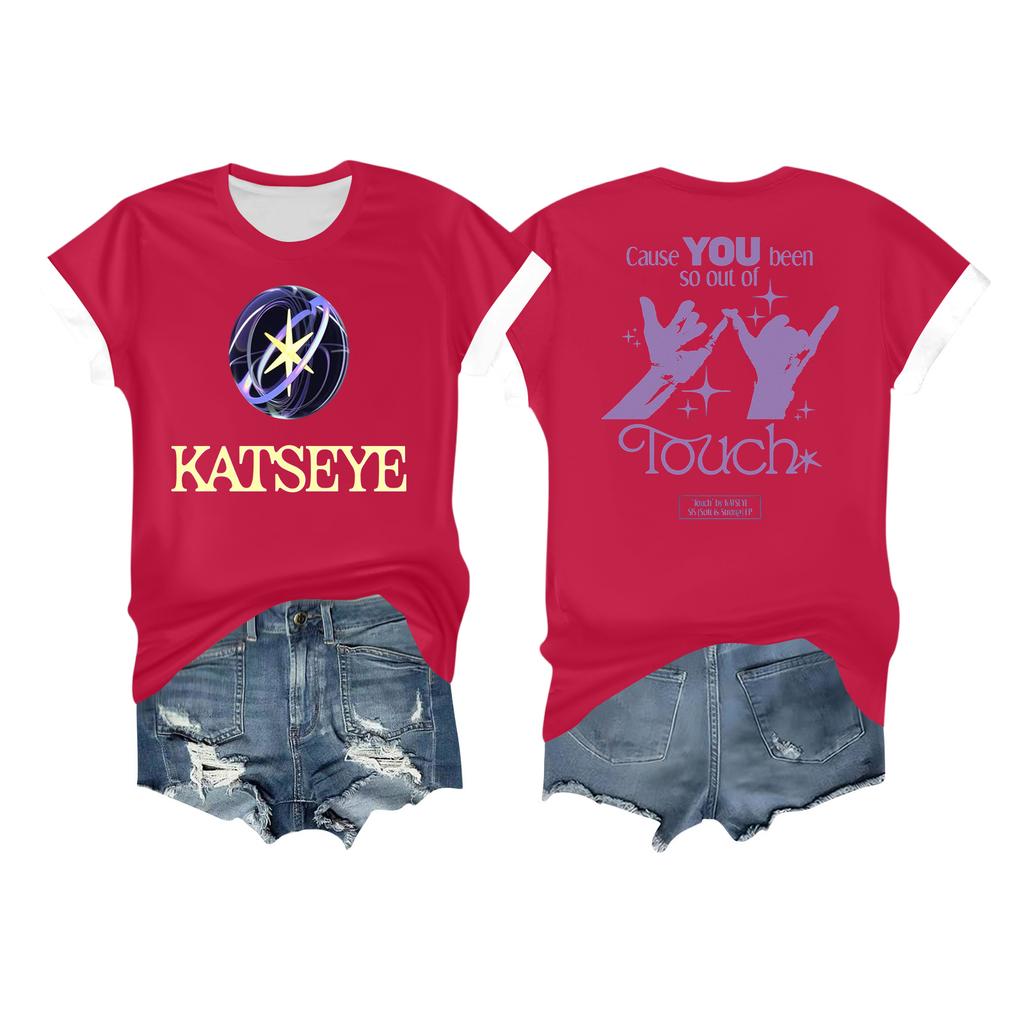 Women's Casual Printed T-shirt Round Neck Pullover Short Sleeve Top