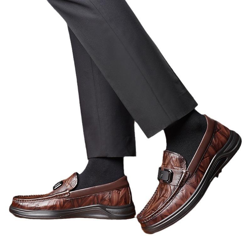 Old Man Head Cowhide Beanie Shoes Men's Shoes Men's Autumn Business Casual Leather Shoes One Pedal Loafers 5886