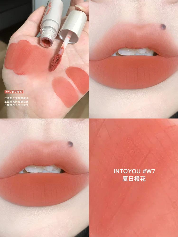 Olive Skin Whitening Lipstick Intoyou Air Lip Mud 2.0 New Version C101 Jumping Peach C103 Lip Gloss with Fine Shimmer