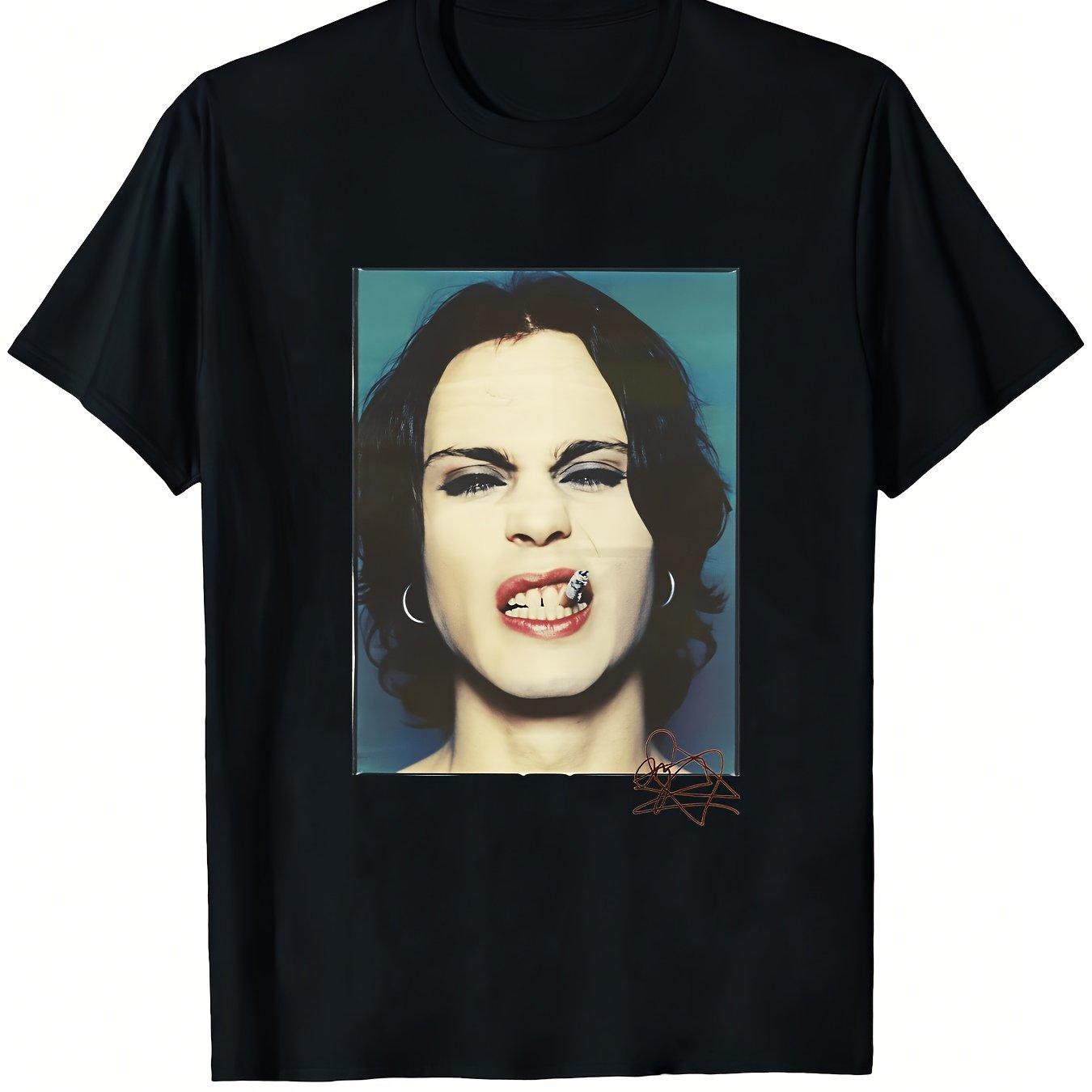 Unique HIM Band Gothic Rock TShirt Featuring Ville ValoS Iconic Face Paint and Logo Unisex White Shirt Made From Soft S