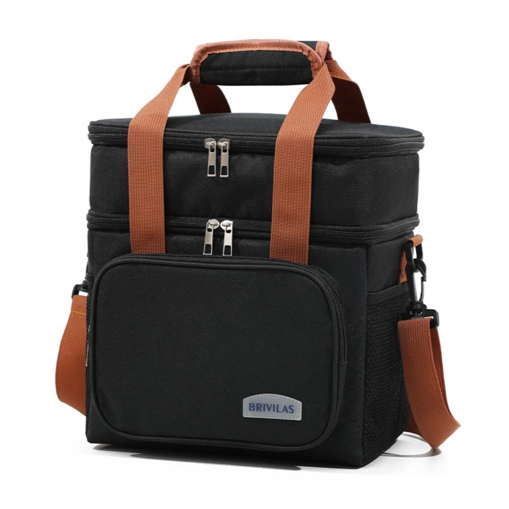 Lightweight Double Deck Lunch Cooler Bag Large Capacity Picnic Tote Bag Insulated Lunch Bag  Work