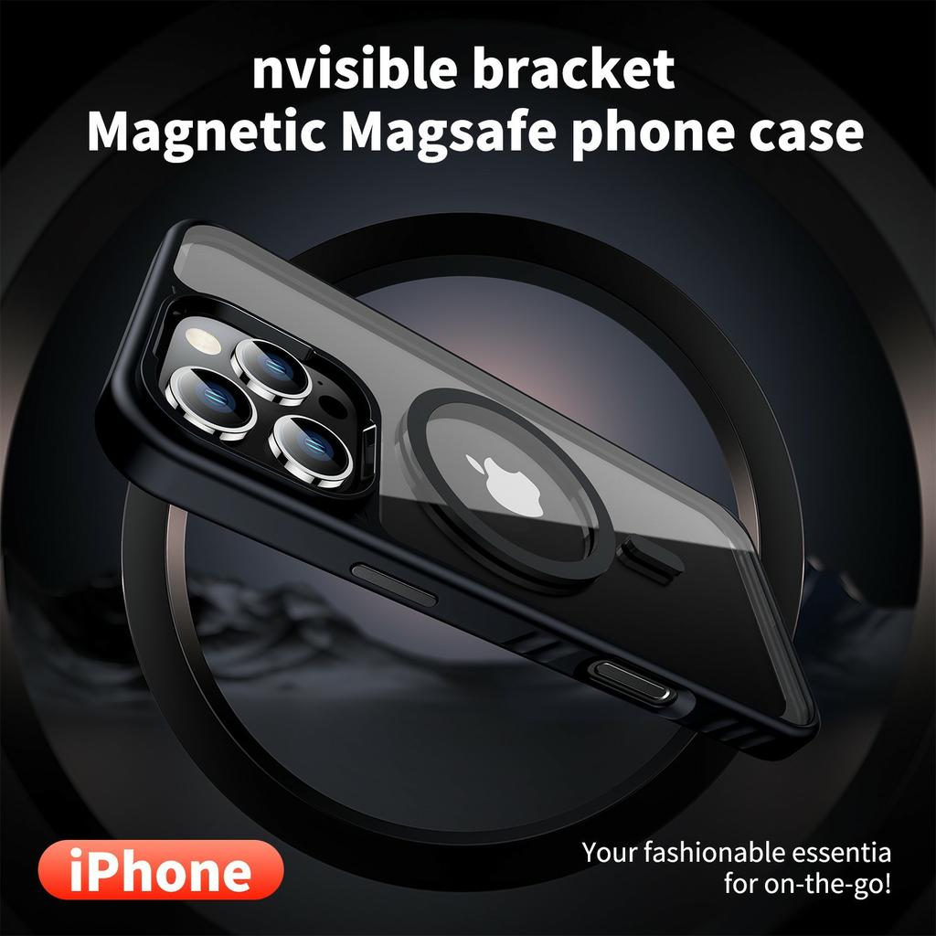 For iPhone 16 Case Compatible with MagSafe TPU+PC Shockproof Phone Back Cover