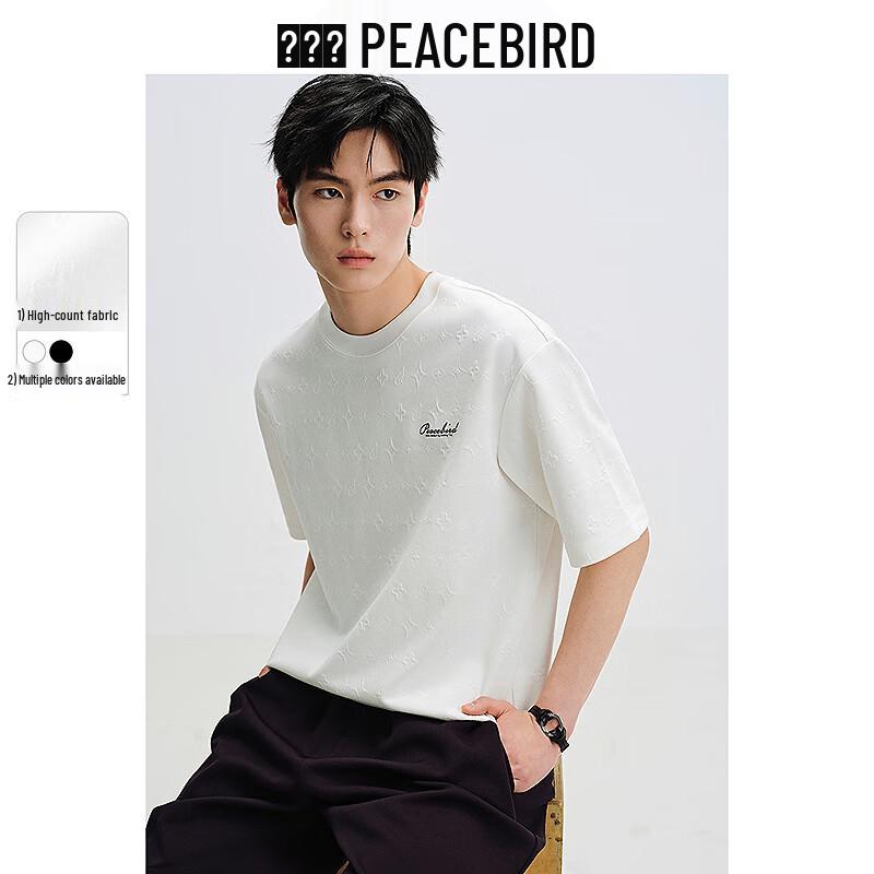 Peacebird Men s Heavy Jacquard Embroidered T-shirt XL