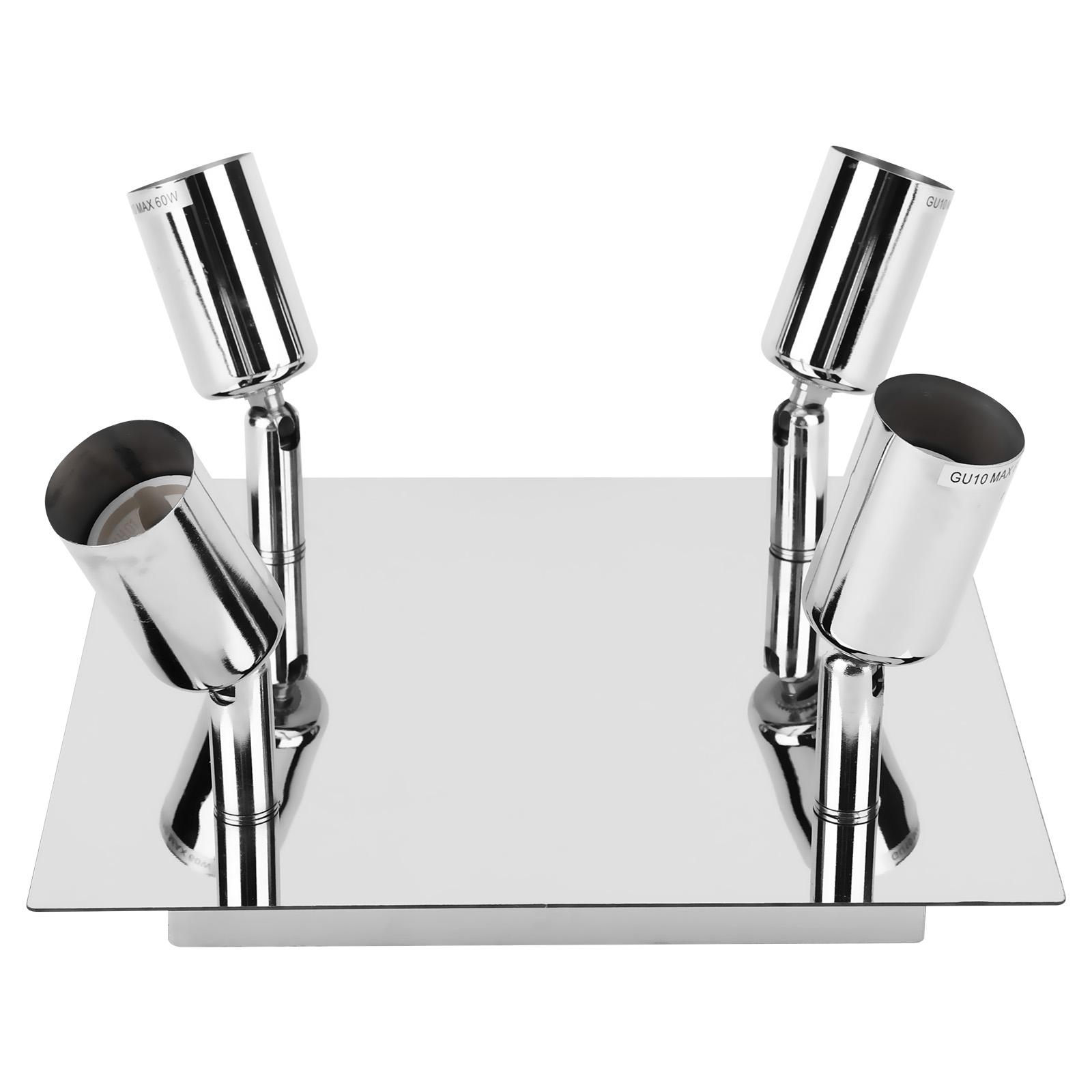 

4 Way Square Spot Light Ceiling Spotlight 4 GU10 Bulbs Rotatable Ceiling Light Adjustable Angle for Kitchen Living Room Without GU10 Bulb