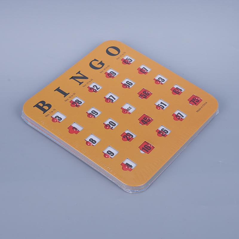

5 шт. Игровая карта для бинго Легко читаемая со сдвижными окошками Многоразовая Игра на способность к логическому мышлению Настольная игра бинго Подарок для вечеринки 5pcs