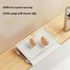 No Drill Shower Soap Rack Drainer Waterproof Wall Mounted Kitchen Sink Organizer for Dishwashing Detergent Rag