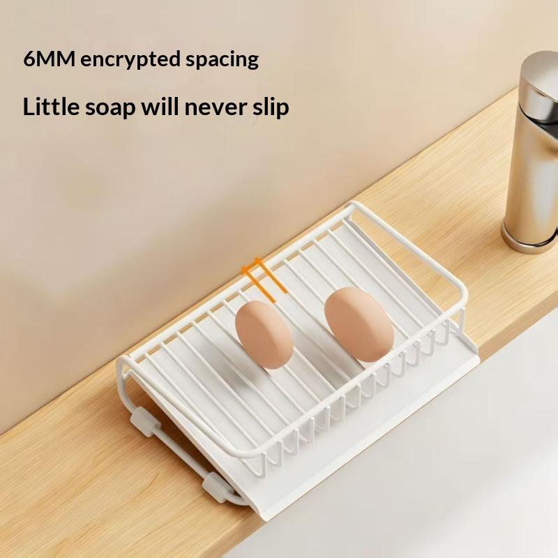 No Drill Shower Soap Rack Drainer Waterproof Wall Mounted Kitchen Sink Organizer for Dishwashing Detergent Rag