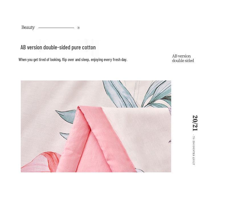 Summer Cool Cotton Quilt: Lightweight, Printed, for Double or Single Bedding