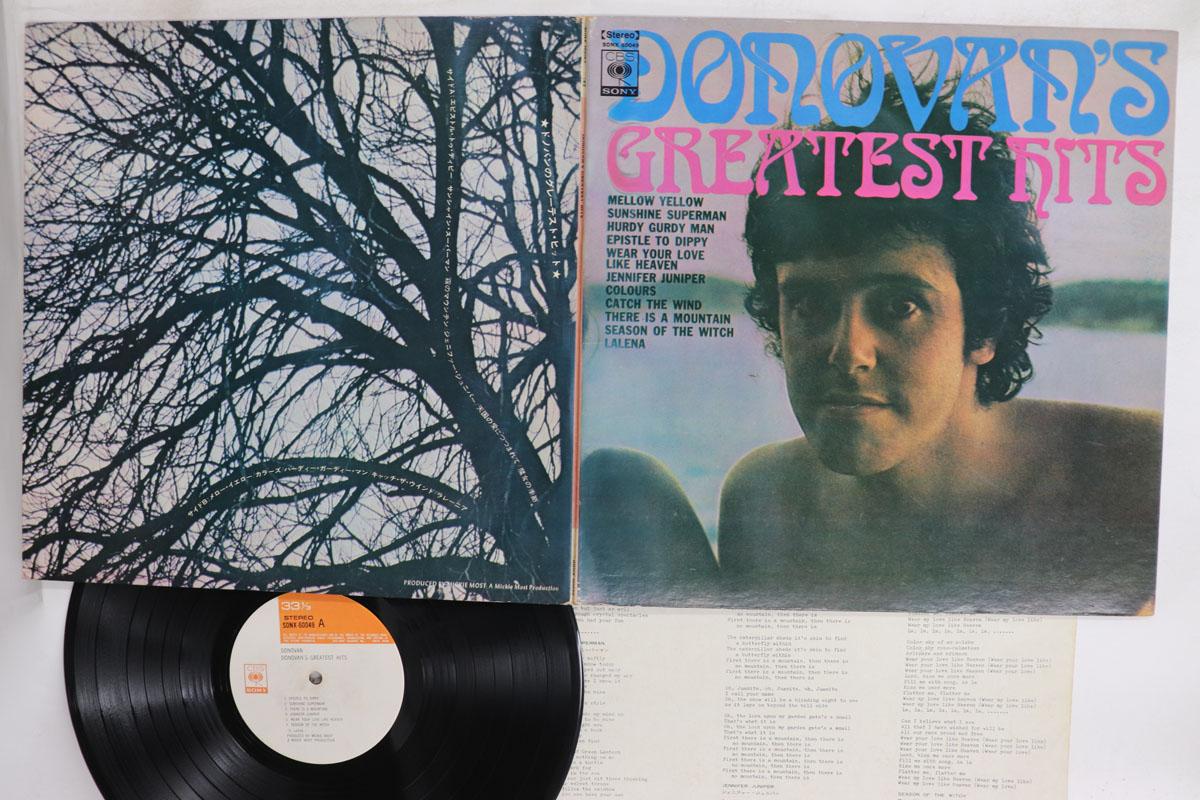 Виниловая пластинка DONOVAN Donovans Greatest Hits SONX60049 CBS SONY 1969 Япония Рок Б/у