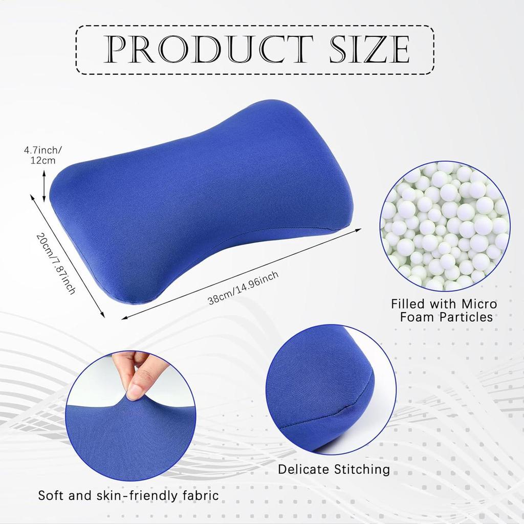 Microbead Neck Pillow Cervical Pillow Portable Support Headrest Cushion for Camping Road Trip Traveling Airplane Car Bed Flight