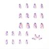 Color Block Line Design Wearable Manicure Nail Stickers – Removable False Nails