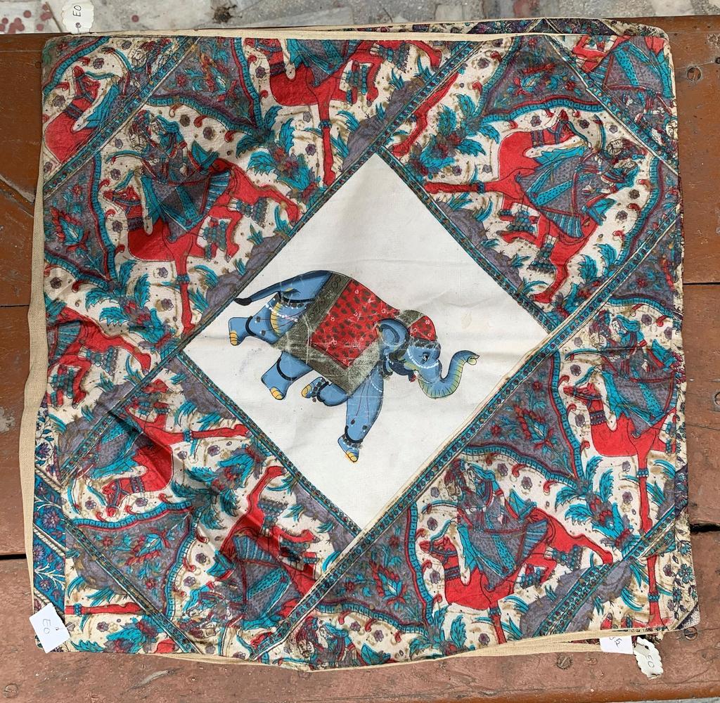 Old Stock Vintage Indian Animal Print Cushion Cover | Handmade Ethnic Textile