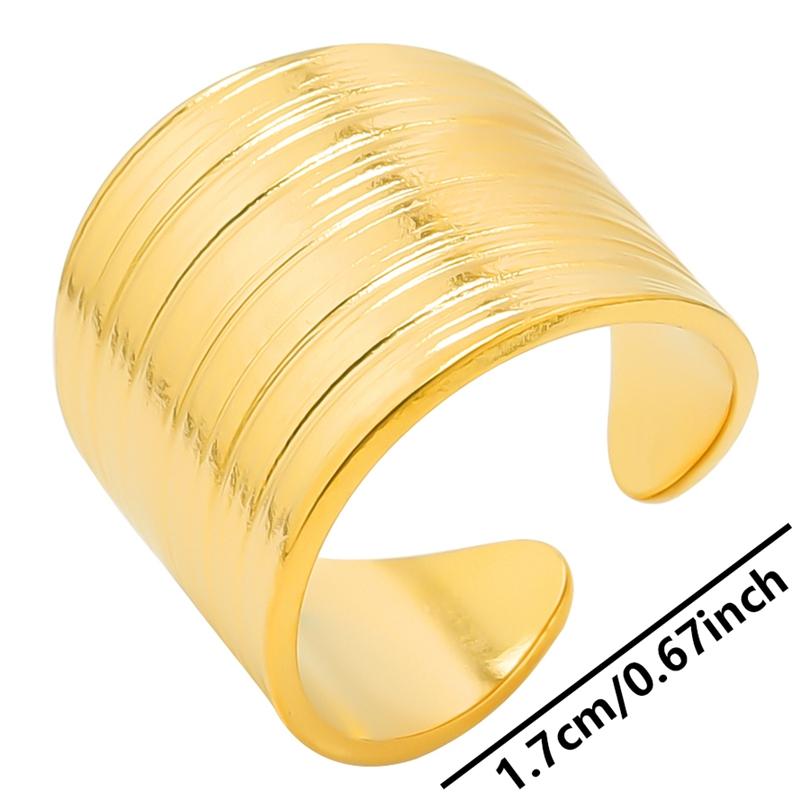 1/5Ppcs/Lot Real Gold Plated Stainless Steel Rings For Women Men Accessories Open Adjsutable Chunky Butterfly Heart Ring Anillos