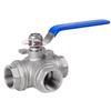 316 Stainless Steel T-Type 3-Way Threaded Pipe Fitting, 1-inch DN25