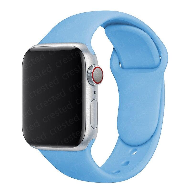 Silicone Strap For Watch Band 44mm 40mm 38mm 42mm Rubber Belt Wristband Bracelet iWatch1 2 3 4 5 Se 6 Band
