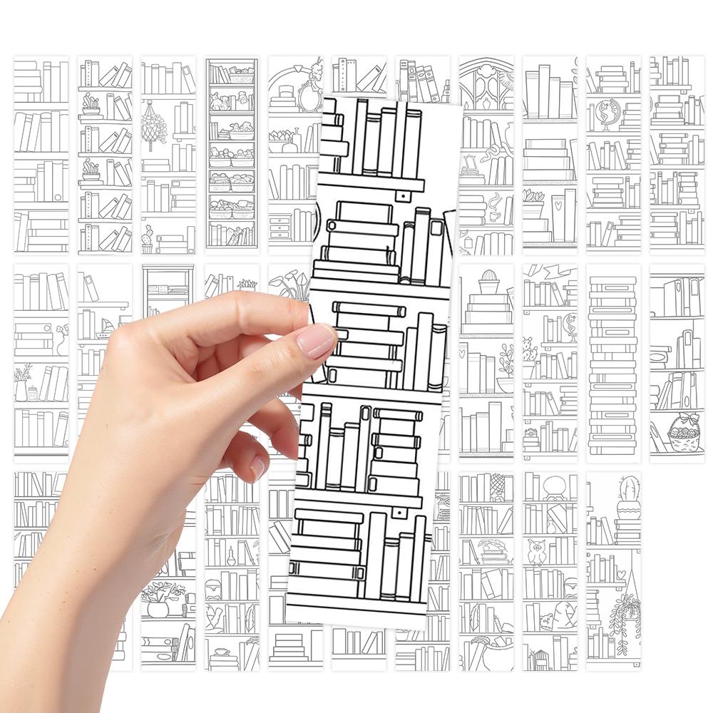 32pcs, Coloring book bookmarks, suitable for back-to-school season, Christmas, Halloween, teachers, readers, and birthdays.
