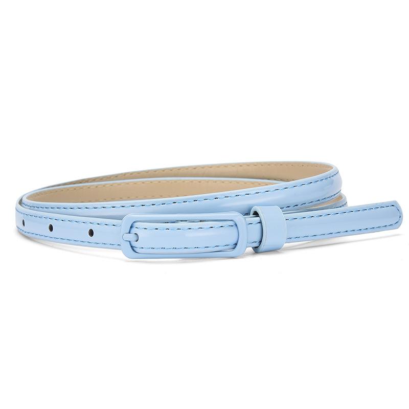 Nouvelle arrivee: Ceinture Minimaliste Fine Polyvalente Fraîche et Décontractée pour le Quotidien Modele de Ceinture pour Femme à Boucle de Couleur Pastel 105cm white