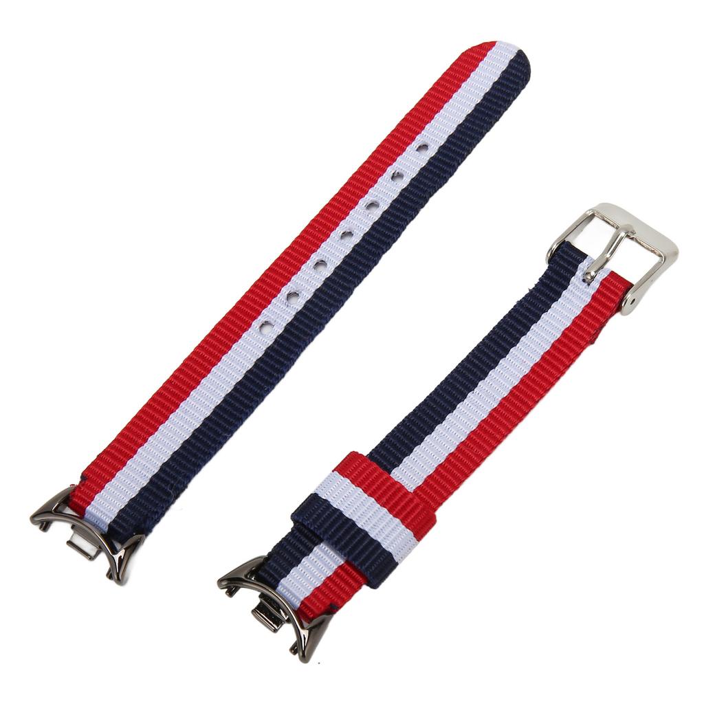 Sport Strap Canvas Sport Band Adjustable Vintage Watch Strap Compatible for Mi Band 8 3 Stripes