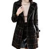 Winter Reversible Mid-Length Velvet Thick PU Leather Jacket - Women's Cozy Loose Fit