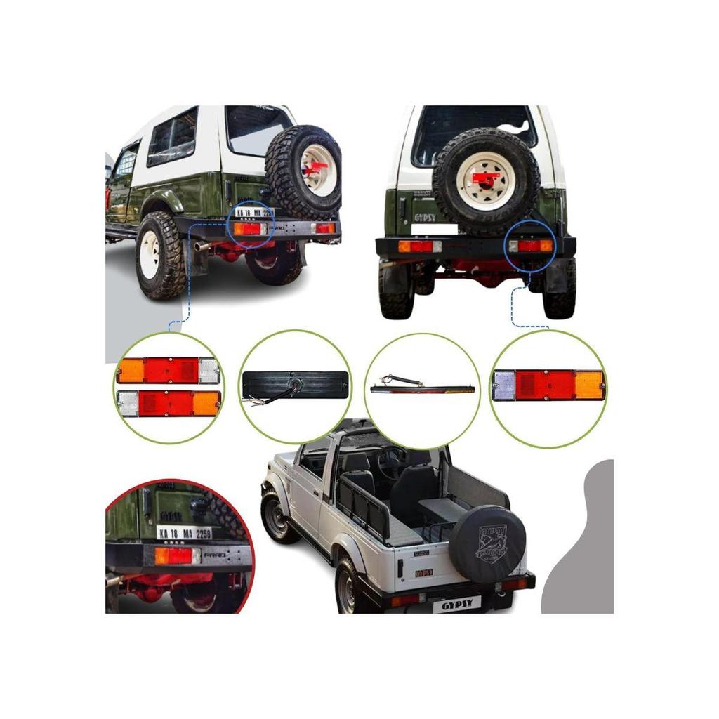 APSMOTIV LED Arka Stop Lambası Seti Suzuki Samurai, Sierra, SJ413, SJ410, Gypsy için 2 Adet Kırmızı/Amber/Şeffaf Lens 12V