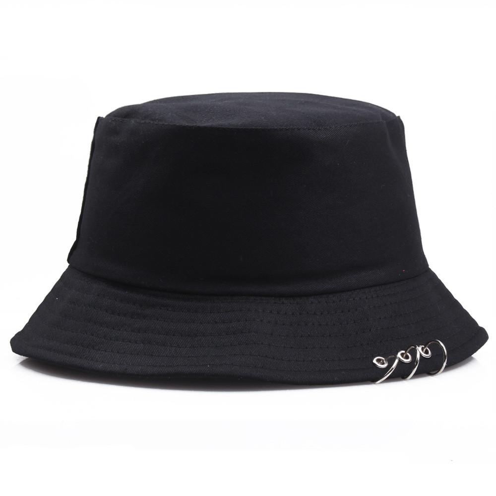 Fashion Unisex Bucket Hat With Large Metal Rivet And Wide Brim For Streetwear Style