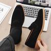 Luxury Fashion Brand Designer Men's Pointed Suede Leather Flats Shoes Male Wedding Casual Penny Loafers Formal Dress Footwear