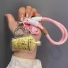 Gold Keychain Gift Set: Hamburger, Fries, Milk Tea, 20mg Pendant, Mobile Phone Lanyard Bag for Best Friend/Partner