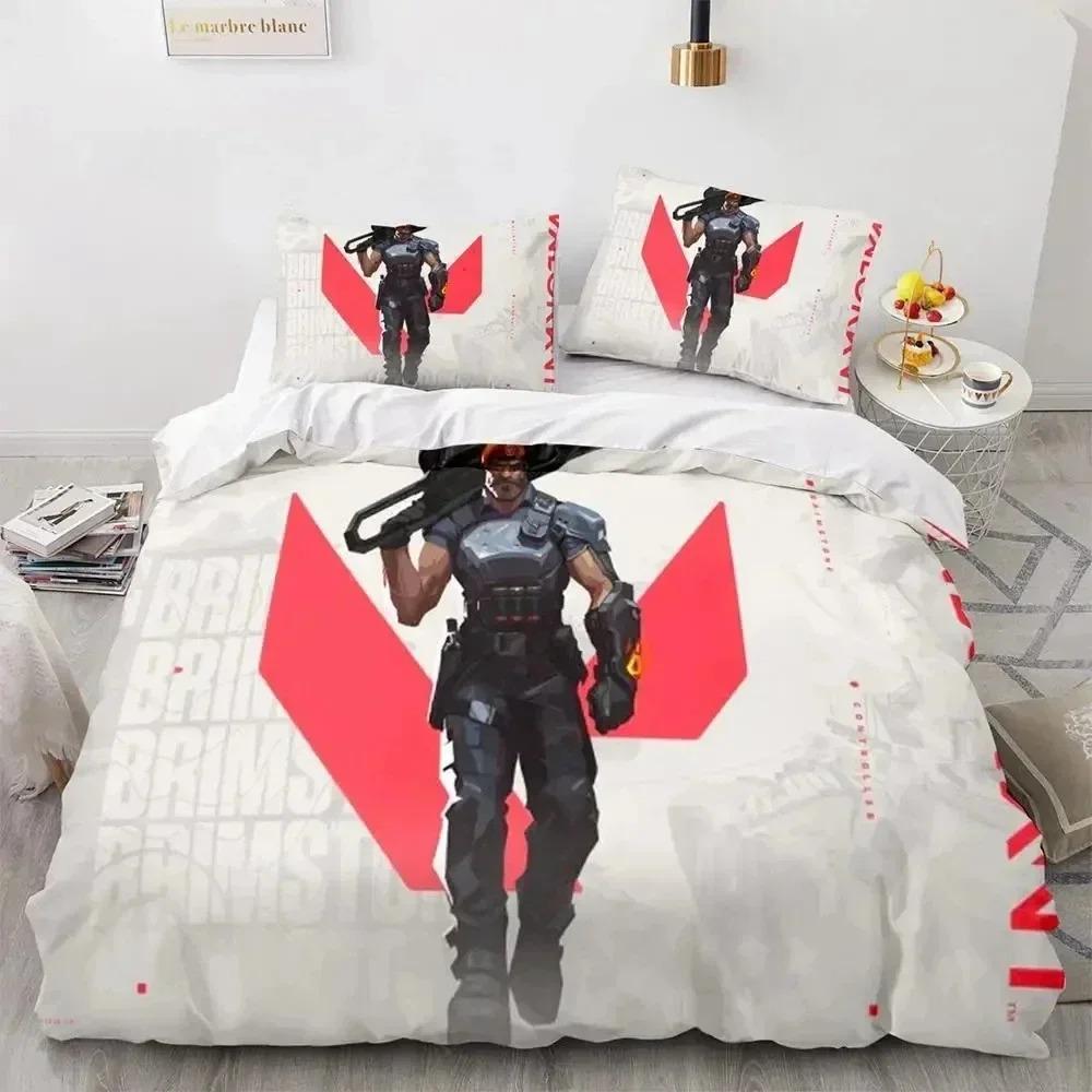 Game Valorant Neon Bedding Set For Bedroom Soft Modern Bedspreads Comefortable Kids Duvet Cover Quilt Cover And Pillowcase