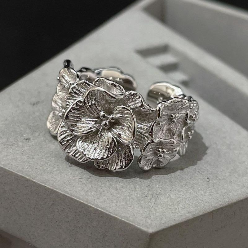 Anello Semplice Retrò Industria Pesante Argento Sterling 925 da Donna Senso di Alta Gamma Lusso Leggero Coreano Ins Vento Freddo Design di Nicchia Gioielleria