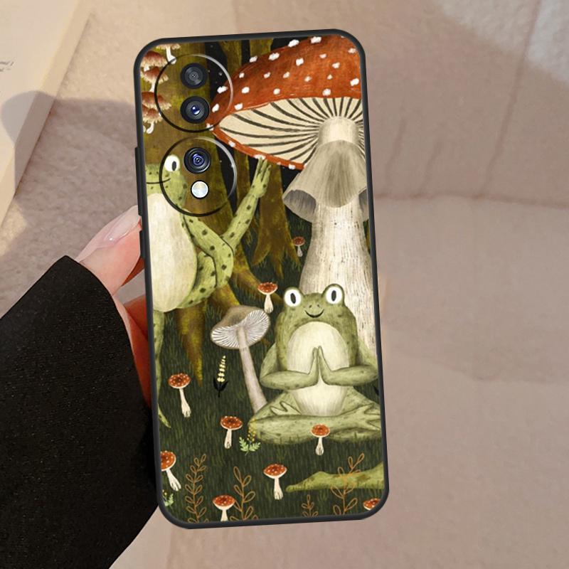 Vintage Retro Frog Mushrooms For Honor Magic V5 5 6 7 Pro Case For Honor X9a X9b X9c X8a X8b 50 70 90 200 400 Lite Cover