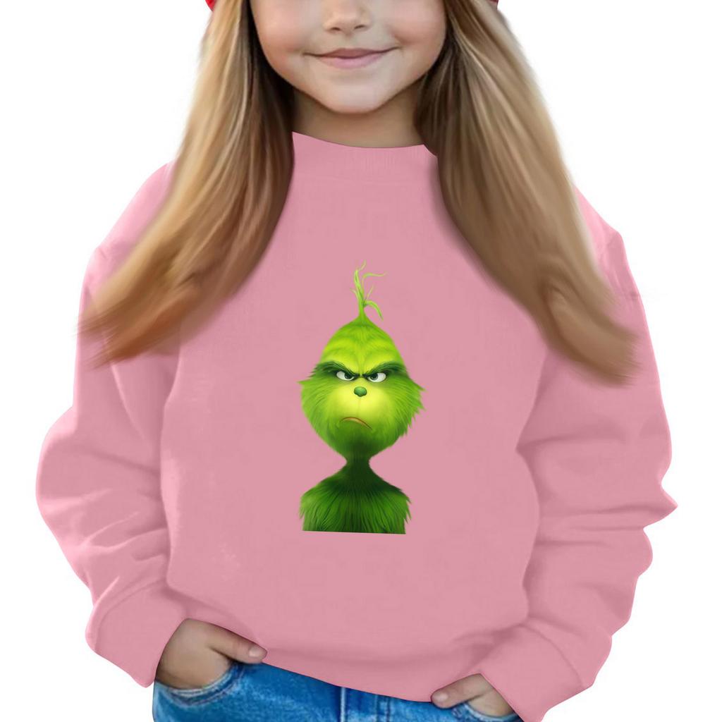 Christmas Day Girls Round Neck Pullovers For Kids Printed Baby Tops