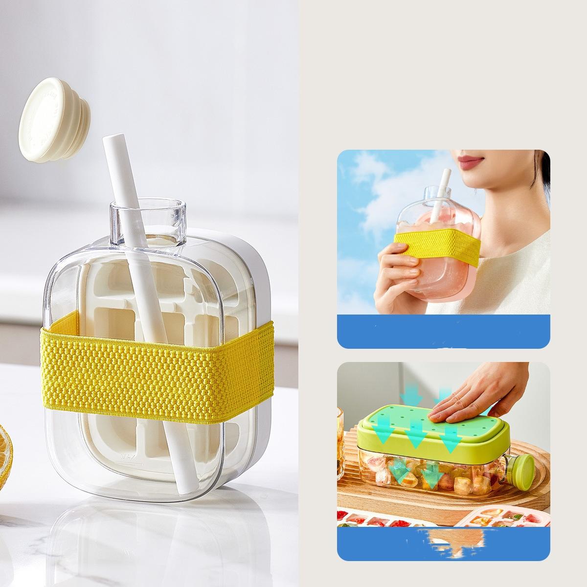 

Portable Ice Cube Bottle Silicone Freezer Ice Trays Zero-contact Pressure Ice Cube Mold Water Bottle Ice Cube Maker 500/800ml 500ml-800ml