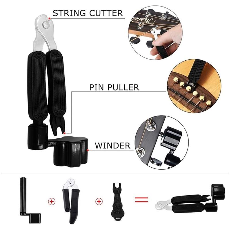 Guitar Accessories Pack with Guitar Strings, Bridge Pins, Bridge Saddles and Nut