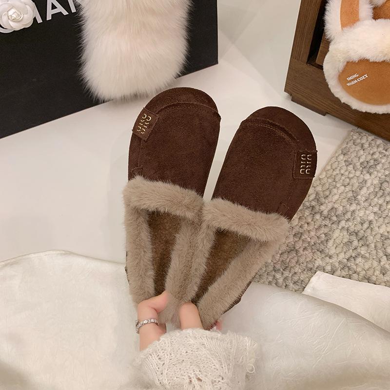 

Retro plush shoes women s winter 2025 new soft-soled outer wear Doudou shoes warm cotton shoes mother shoes 41