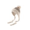 New Warm Warm Ear Protection Hat Ethnic Style Thick Plush Ear Protection Hat Pompom Fluffy Cute Bucket Hat for Women