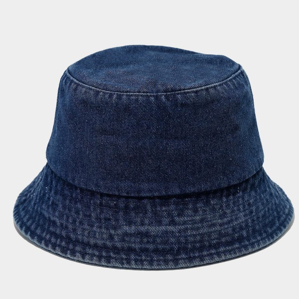 Vintage Denim Fisherman Hat With Wide Brim For Sun Protection And Casual Style