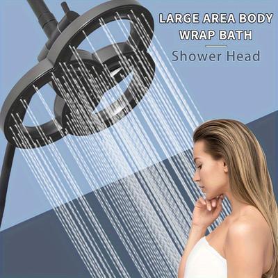 1 Set ABS Grijs Verbeterde Hoge Druk Holle Douchekop Set, Inclusief Handdouche en 23.5cm Top Regendouchekop, Badkameraccessoires