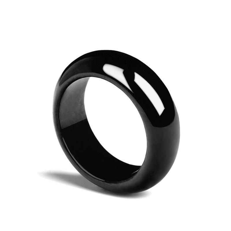 Anello in Giada Nera Naturale Vecchia Miniera Grado A - Anello Autentico in Giada Scura Elegante Accessorio Gioiello Qualità Fine