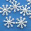 100pcs White Pearl Resin Snowflake Flatbacks Embellishments DIY Phone Christmas Decorations Scrapbooking Crafts 12mm