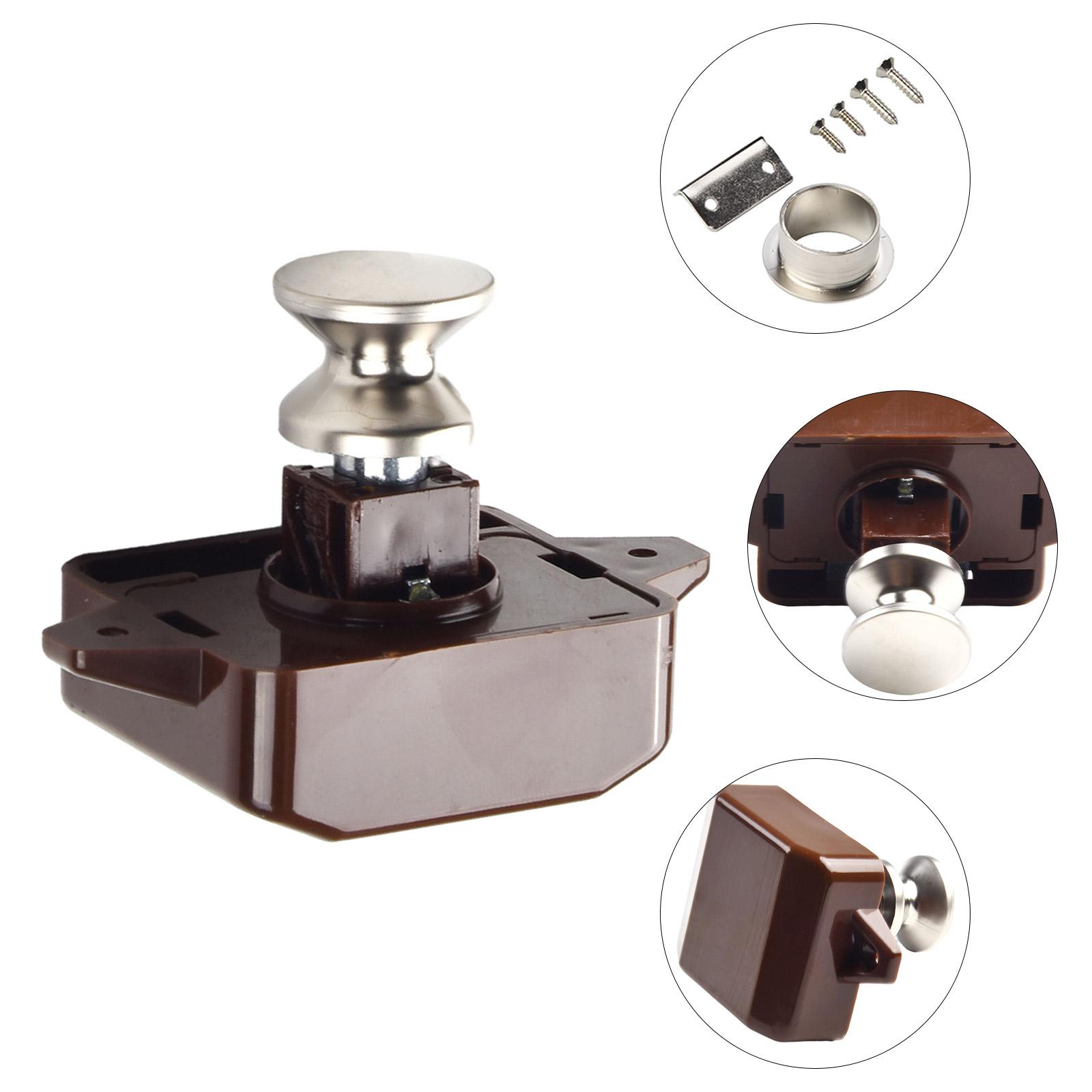 

Push button lock Cupboard Furniture Door Camper ABS & Zinc Latch Useful