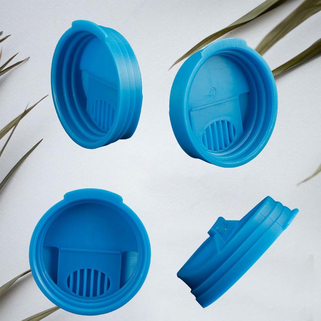 4 Pack Soda Can Covers Beer Beverage Can Covers Reusable Leakproof Drink Can Lids Protector for Beer, Juice & Soft Drink Beverage (Blue & Yellow)