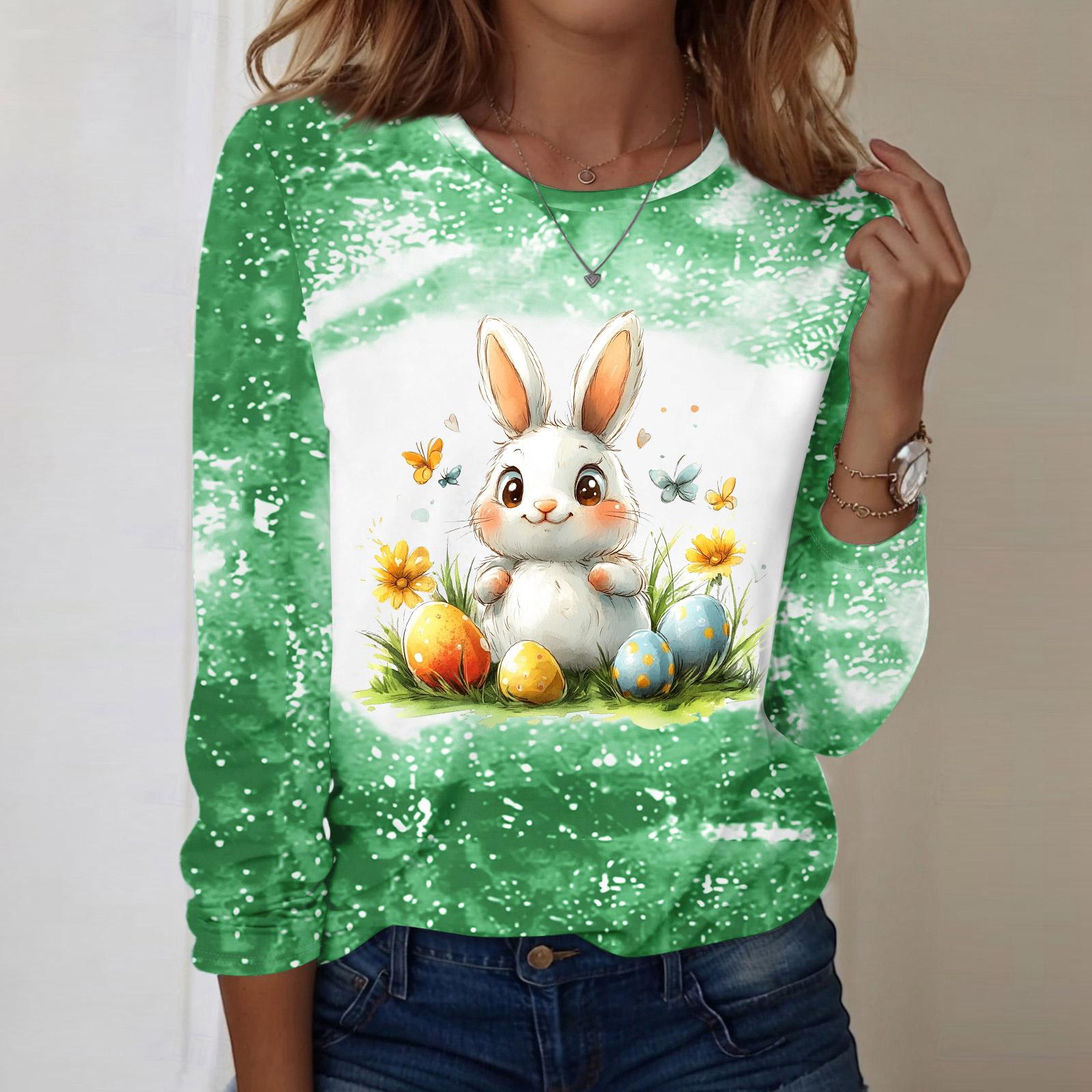 

Жіночі сорочки з довгим рукавом. Трійники з милим принтом. Блузки. Повсякденні топи. Пуловери. S зелений