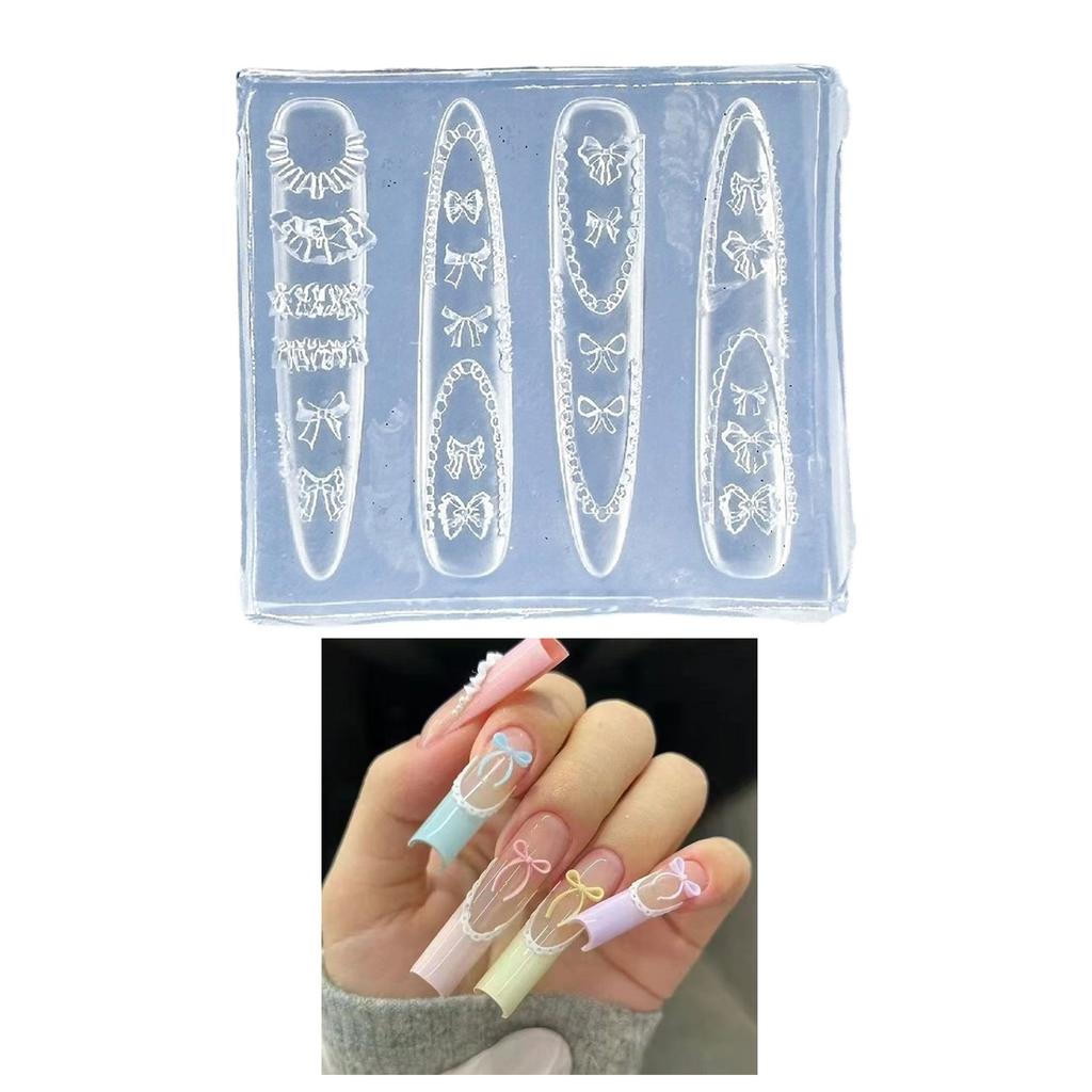 Flexible Nail Art Silicone Molds Create Flower Bowknot Charms For Professional Nail Design And Jewelry Making