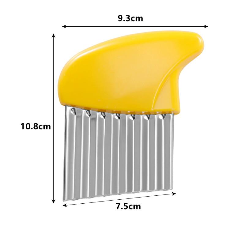 

Corrugated cutter stainless steel vegetable potato wavy chopher knife french fries slicing knife waffle fry, carrot onion жовтий
