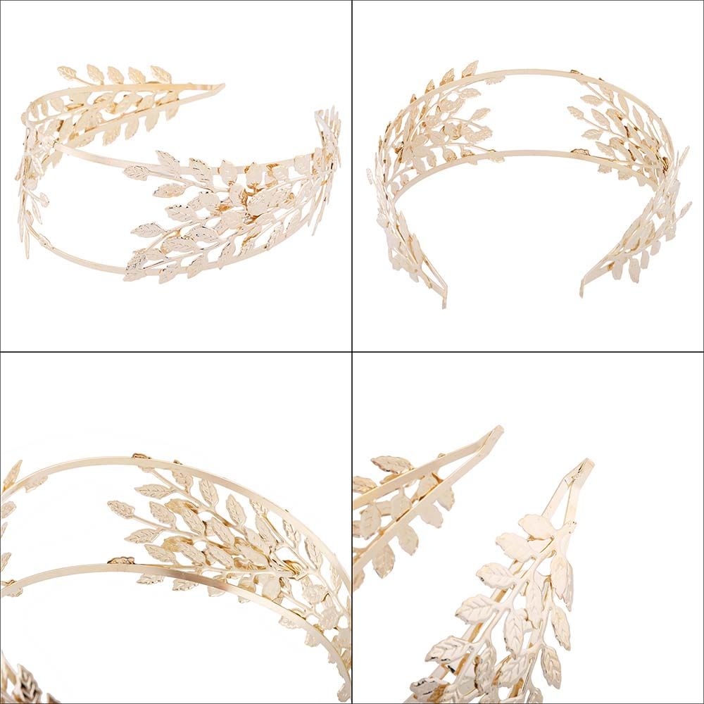 Gold Fashion Party Women Cat Ear Zinc Zinc Alloy Leaf Girl Hair Hoop Headband Tiara Hairband