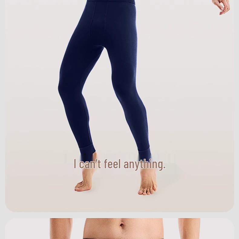 Men's Slim Fit Pure Cotton Warm Trousers - 100% Cotton, Plus Velvet, Ideal for Autumn and Winter