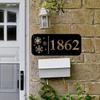 Custom Metal Frosty Flake House Number Sign, Personalized Outdoor Address Plaque, Wall Decor
