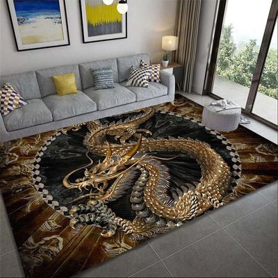 Drago con motivo rosa Tappeto Pringting Tappeto antiscivolo Tappetino Zerbino Tappeto per camera da letto Soggiorno Tappetini da cucina per pavimento