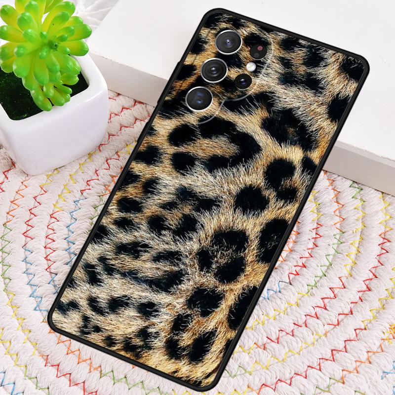 Leopard Print Effect Texture Silicone Phone Case For Samsung Galaxy note 10 pro S26 S25 S24 S23 S22 S21 Plus S25Ultra Capa Cover